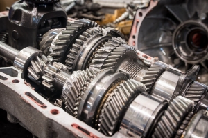 Torn up gears inside a Subaru Transmission