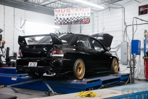 DR EVO Black Mitsubishi EVO 9 on Mustang AWD 4WD Dyno Dynamometer